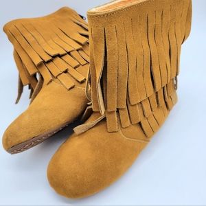 Little Girl's BRAND NEW NEVER WORN Suede Fringe Boots